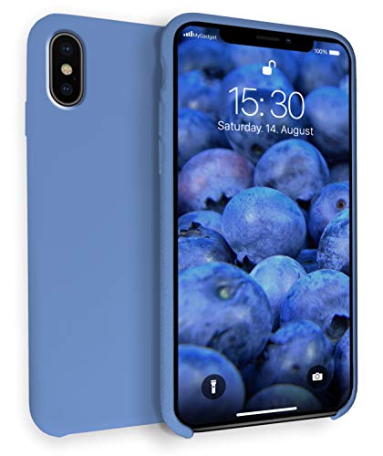 MyGadget Hülle Gummiert für Apple iPhone XS Max - Schutzhülle Case mit Soft Touch Silikon Finish - Slim Schutz Handyhülle Cover Stoßfest in Pastell Blau von MyGadget