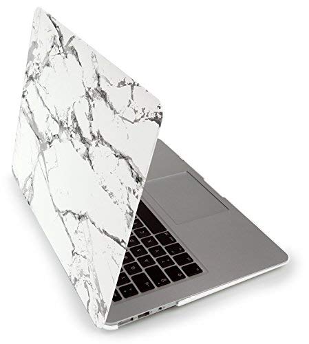 MyGadget Hülle Hard Case [Marmor] - für Apple MacBook Air 13" (ab 2011-2018) A1466 | A1369 - Schutzhülle Hartschalen Tasche Plastik Cover in Weiß von MyGadget