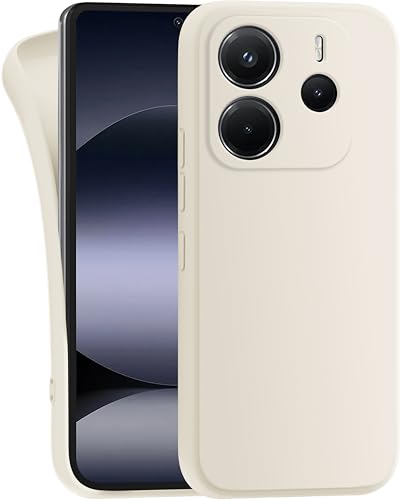 MyGadget Hülle Kompatibel mit Xiaomi Redmi Note 14 5G - robuste Silikon Schutzhülle TPU Case Slim Silikonhülle - Back Cover Kratzfest Handyhülle - Matt Eierschale von MyGadget