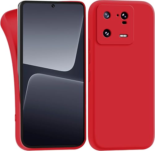 MyGadget Hülle für Xiaomi 13 Pro 5G - robuste Silikon Schutzhülle TPU Case Slim Silikonhülle - Back Cover Kratzfest Handyhülle - Matt Rot von MyGadget