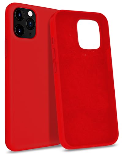 MyGadget Hülle kompatibel mit iPhone 11 Pro Max - Gummierte Handyhülle - [ 3 Layer Struktur ] Schutzhülle mit Soft Inlay & Hardcase Cover außen - Rot von MyGadget