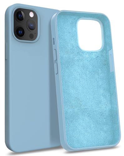 MyGadget Hülle kompatibel mit iPhone 12 | 12 Pro - Gummierte Handyhülle - [ 3 Layer Struktur ] Schutzhülle mit Soft Inlay & Hardcase Cover außen - Baby Blue von MyGadget