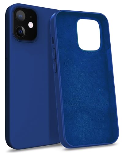 MyGadget Hülle kompatibel mit iPhone 12 Mini - Gummierte Handyhülle - [ 3 Layer Struktur ] Schutzhülle mit Soft Inlay & Hardcase Cover außen - Dunkelblau von MyGadget