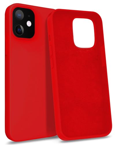 MyGadget Hülle kompatibel mit iPhone 12 Mini - Gummierte Handyhülle - [ 3 Layer Struktur ] Schutzhülle mit Soft Inlay & Hardcase Cover außen - Rot von MyGadget