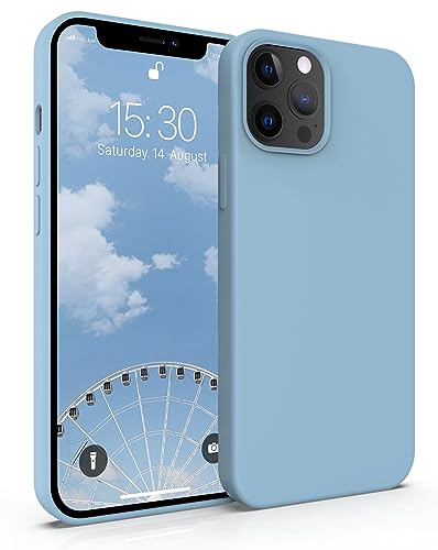 MyGadget Hülle kompatibel mit Apple iPhone 12 Pro Max - Gummierte Handyhülle - 3 Layer Struktur Schutzhülle mit Soft Inlay & Hardcase Cover außen - Baby Blue von MyGadget