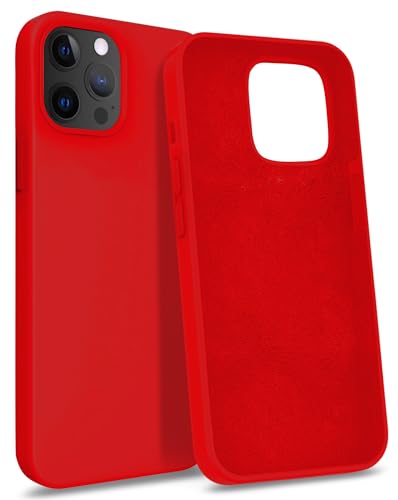 MyGadget Hülle kompatibel mit iPhone 12 Pro Max - Gummierte Handyhülle - [ 3 Layer Struktur ] Schutzhülle mit Soft Inlay & Hardcase Cover außen - Rot von MyGadget