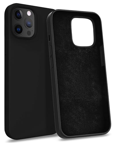 MyGadget Hülle kompatibel mit iPhone 12 Pro Max - Gummierte Handyhülle - [ 3 Layer Struktur ] Schutzhülle mit Soft Inlay & Hardcase Cover außen - Schwarz von MyGadget