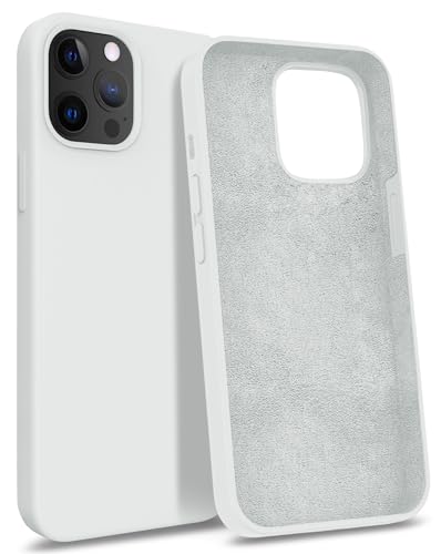 MyGadget Hülle kompatibel mit iPhone 12 Pro Max - Gummierte Handyhülle - [ 3 Layer Struktur ] Schutzhülle mit Soft Inlay & Hardcase Cover außen - Weiß von MyGadget