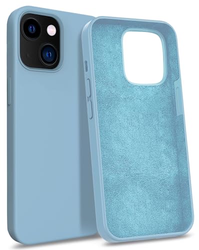 MyGadget Hülle kompatibel mit iPhone 13 - Gummierte Handyhülle - [ 3 Layer Struktur ] Schutzhülle mit Soft Inlay & Hardcase Cover außen - Baby Blue von MyGadget