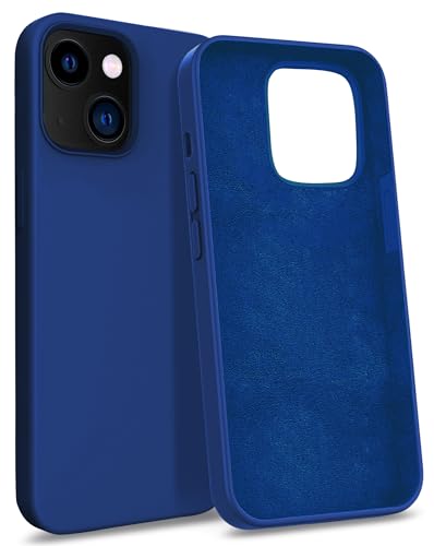MyGadget Hülle kompatibel mit iPhone 13 - Gummierte Handyhülle - [ 3 Layer Struktur ] Schutzhülle mit Soft Inlay & Hardcase Cover außen - Dunkelblau von MyGadget