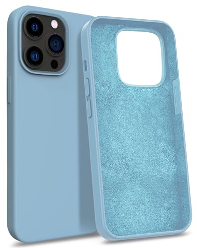 MyGadget Hülle kompatibel mit iPhone 13 Pro - Gummierte Handyhülle - [ 3 Layer Struktur ] Schutzhülle mit Soft Inlay & Hardcase Cover außen - Baby Blue von MyGadget