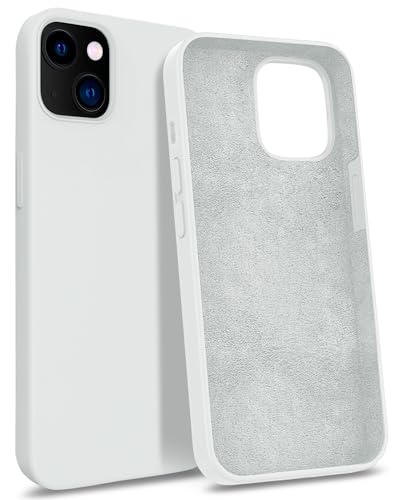 MyGadget Hülle kompatibel mit iPhone 14 - Gummierte Handyhülle - [ 3 Layer Struktur ] Schutzhülle mit Soft Inlay & Hardcase Cover außen - Weiß von MyGadget