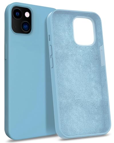 MyGadget Hülle kompatibel mit iPhone 14 Plus - Gummierte Handyhülle - [ 3 Layer Struktur ] Schutzhülle mit Soft Inlay & Hardcase Cover außen - Baby Blue von MyGadget