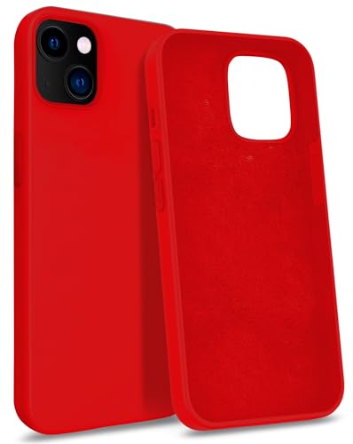 MyGadget Hülle kompatibel mit iPhone 14 Plus - Gummierte Handyhülle - [ 3 Layer Struktur ] Schutzhülle mit Soft Inlay & Hardcase Cover außen - Rot von MyGadget
