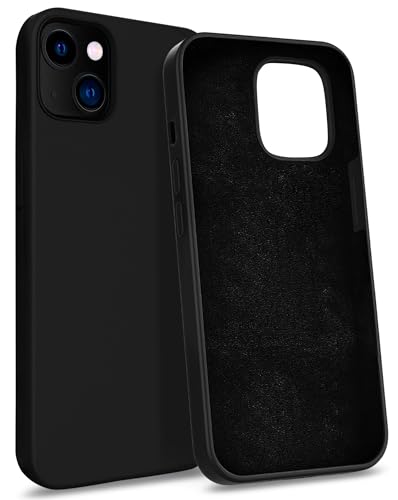 MyGadget Hülle kompatibel mit iPhone 14 Plus - Gummierte Handyhülle - [ 3 Layer Struktur ] Schutzhülle mit Soft Inlay & Hardcase Cover außen - Schwarz von MyGadget