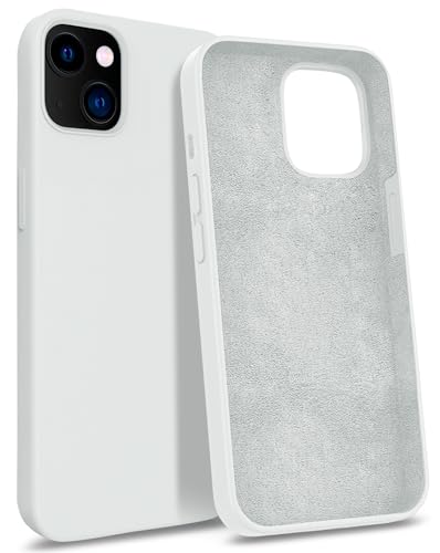 MyGadget Hülle kompatibel mit iPhone 14 Plus - Gummierte Handyhülle - [ 3 Layer Struktur ] Schutzhülle mit Soft Inlay & Hardcase Cover außen - Weiß von MyGadget