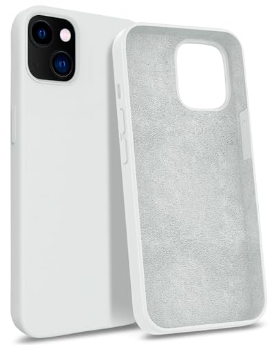 MyGadget Hülle kompatibel mit Apple iPhone 14 Plus - Gummierte Handyhülle - 3 Layer Struktur Schutzhülle mit Soft Inlay & Hardcase Cover außen - Weiß von MyGadget