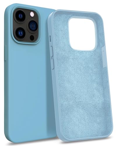 MyGadget Hülle kompatibel mit iPhone 14 Pro - Gummierte Handyhülle - [ 3 Layer Struktur ] Schutzhülle mit Soft Inlay & Hardcase Cover außen - Baby Blue von MyGadget