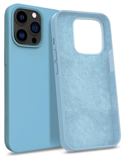 MyGadget Hülle kompatibel mit Apple iPhone 14 Pro - Gummierte Handyhülle - 3 Layer Struktur Schutzhülle mit Soft Inlay & Hardcase Cover außen - Baby Blue von MyGadget