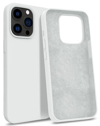 MyGadget Hülle kompatibel mit iPhone 14 Pro - Gummierte Handyhülle - [ 3 Layer Struktur ] Schutzhülle mit Soft Inlay & Hardcase Cover außen - Weiß von MyGadget