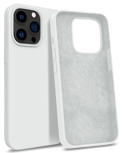 MyGadget Hülle kompatibel mit Apple iPhone 14 Pro Max - Gummierte Handyhülle - 3 Layer Struktur Schutzhülle mit Soft Inlay & Hardcase Cover außen - Weiß von MyGadget