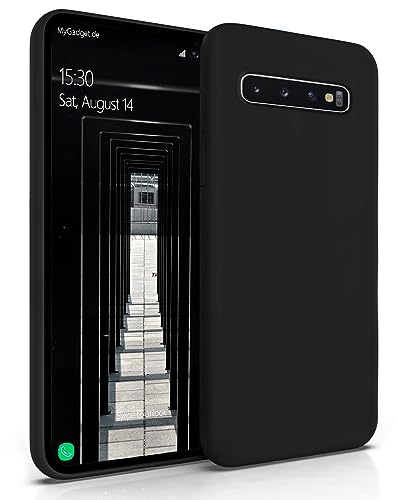MyGadget Hülle kompatibel mit Samsung Galaxy S10 - Gummierte Handyhülle - 3 Layer Struktur Schutzhülle mit Soft Inlay & Hardcase Cover außen Schwarz von MyGadget