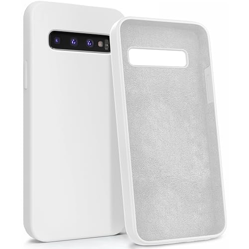 MyGadget Hülle für Samsung Galaxy S10 - Gummierte Handyhülle - [ 3 Layer Struktur ] Schutzhülle mit Soft Inlay & Hardcase Cover außen Weiß von MyGadget