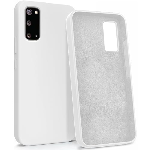 MyGadget Hülle für Samsung Galaxy S20 - Gummierte Handyhülle - [ 3 Layer Struktur ] Schutzhülle mit Soft Inlay & Hardcase Cover außen Weiß von MyGadget