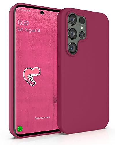 MyGadget Hülle kompatibel mit Samsung Galaxy S23 Ultra - Gummierte Handyhülle - 3 Layer Struktur Schutzhülle mit Soft Inlay & Hardcase Cover außen Bordeaux von MyGadget