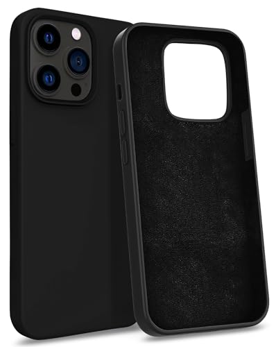 MyGadget Hülle kompatibel mit iPhone 14 Pro Max - Gummierte Handyhülle - [ 3 Layer Struktur ] Schutzhülle mit Soft Inlay & Hardcase Cover außen - Schwarz von MyGadget