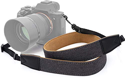 MyGadget Kameragurt mit Quick Release Schnellverschluss aus Stoff, Kunstleder - Nackengurt für DSLR | SLR Kamera, Spiegelreflex, Digitalkameras - Grau von MyGadget