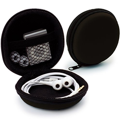 MyGadget Kopfhörer Aufbewahrung [ 8 x 8 cm ] - Mini Tasche Schutztasche Transport Box - Zubehör für z.B. In Ear Case Ohrhörer | Apple Airpods | USB Sticks - Schwarz von MyGadget