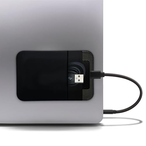 MyGadget Laptop Klebetasche für Externe SSD Festplatte zB. SanDisk Portable | Samsung | Magic Mouse | USB Kabel usw. - Selbstklebende Hülle in Schwarz von MyGadget