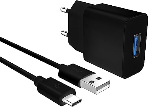 MyGadget Micro USB Ladegerät - 1x Netzteil (2A | 5V) & 1x Kabel (1m) für Smartphone & Tablet, Samsung (u.a. S6 | S7). HTC, Sony, Nexus in Schwarz von MyGadget