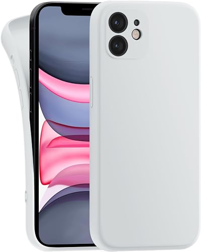MyGadget Hülle Kompatibel mit iPhone 11 - robuste Silikon Schutzhülle TPU Case Slim Silikonhülle - Back Cover Kratzfest Handyhülle - Matt Weiß von MyGadget
