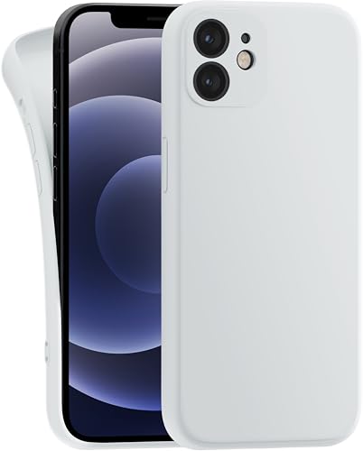 MyGadget Hülle Kompatibel mit iPhone 12 Mini - robuste Silikon Schutzhülle TPU Case Slim Silikonhülle - Back Cover Kratzfest Handyhülle - Matt Weiß von MyGadget
