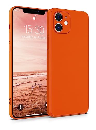 MyGadget Silikon Hülle Kompatibel mit Apple iPhone 12 - robuste Schutzhülle TPU Case Slim Silikonhülle - Back Cover Kratzfest Handyhülle - Matt Orange von MyGadget