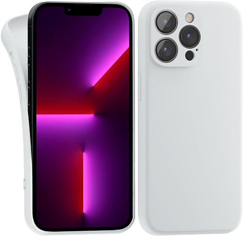 MyGadget Hülle Kompatibel mit iPhone 13 Pro Max - robuste Silikon Schutzhülle TPU Case Slim Silikonhülle - Back Cover Kratzfest Handyhülle - Matt Weiß von MyGadget
