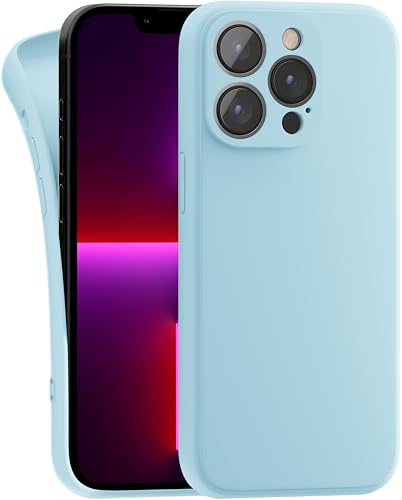MyGadget Hülle Kompatibel mit iPhone 13 Pro - robuste Silikon Schutzhülle TPU Case Slim Silikonhülle - Back Cover Kratzfest Handyhülle - Matt Hellblau von MyGadget