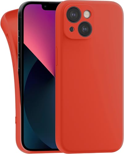 MyGadget Hülle Kompatibel mit iPhone 13 - robuste Silikon Schutzhülle TPU Case Slim Silikonhülle - Back Cover Kratzfest Handyhülle - Matt Orange von MyGadget