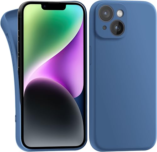 MyGadget Hülle Kompatibel mit iPhone 14 Plus - robuste Silikon Schutzhülle TPU Case Slim Silikonhülle - Back Cover Kratzfest Handyhülle - Matt Dunkelblau von MyGadget