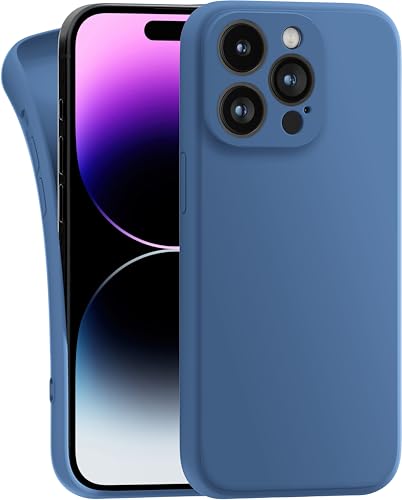 MyGadget Hülle Kompatibel mit iPhone 14 Pro Max - robuste Silikon Schutzhülle TPU Case Slim Silikonhülle - Back Cover Kratzfest Handyhülle - Matt Dunkelblau von MyGadget