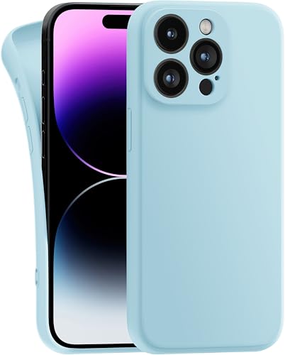MyGadget Hülle Kompatibel mit iPhone 14 Pro Max - robuste Silikon Schutzhülle TPU Case Slim Silikonhülle - Back Cover Kratzfest Handyhülle - Matt Hellblau von MyGadget