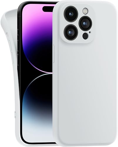 MyGadget Hülle Kompatibel mit iPhone 14 Pro Max - robuste Silikon Schutzhülle TPU Case Slim Silikonhülle - Back Cover Kratzfest Handyhülle - Matt Weiß von MyGadget