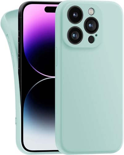 MyGadget Hülle Kompatibel mit iPhone 14 Pro - robuste Silikon Schutzhülle TPU Case Slim Silikonhülle - Back Cover Kratzfest Handyhülle - Matt Mint von MyGadget