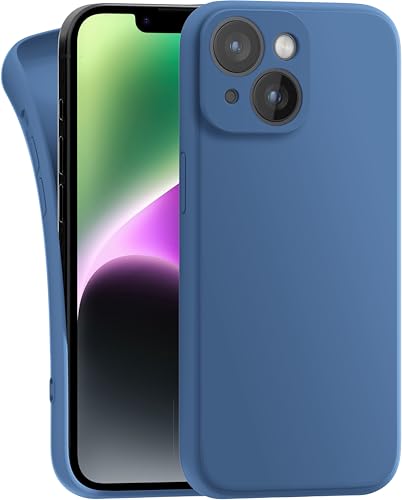 MyGadget Hülle Kompatibel mit iPhone 14 - robuste Silikon Schutzhülle TPU Case Slim Silikonhülle - Back Cover Kratzfest Handyhülle - Matt Dunkelblau von MyGadget