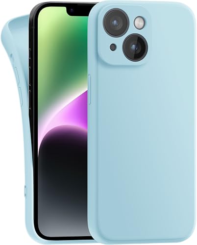 MyGadget Hülle Kompatibel mit iPhone 14 - robuste Silikon Schutzhülle TPU Case Slim Silikonhülle - Back Cover Kratzfest Handyhülle - Matt Hellblau von MyGadget