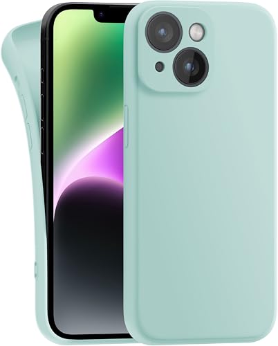 MyGadget Hülle Kompatibel mit iPhone 14 - robuste Silikon Schutzhülle TPU Case Slim Silikonhülle - Back Cover Kratzfest Handyhülle - Matt Mint von MyGadget