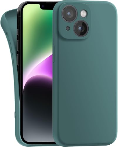 MyGadget Hülle Kompatibel mit iPhone 14 - robuste Silikon Schutzhülle TPU Case Slim Silikonhülle - Back Cover Kratzfest Handyhülle - Matt Olivgrün von MyGadget