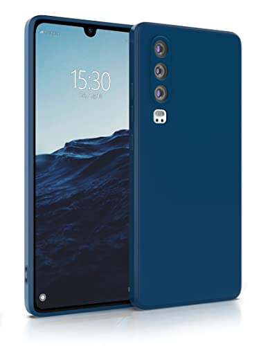 MyGadget Hülle für Huawei P30 - robuste Silikon Schutzhülle TPU Case Slim Silikonhülle - Back Cover Kratzfest Handyhülle - Matt Dunkelblau von MyGadget